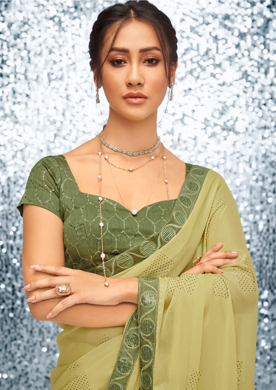 Stavan Emily Fancy Stylish Party Wear Chiffon Saree Collection